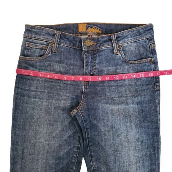 KUT From The Kloth Women's Mid Rise Straight Leg Cuff Cropped Denim Jeans Size 4 - Picture 12 of 14